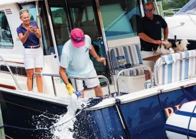 Customers christen their new yacht at the 2023 Bluewater Summer Cruise